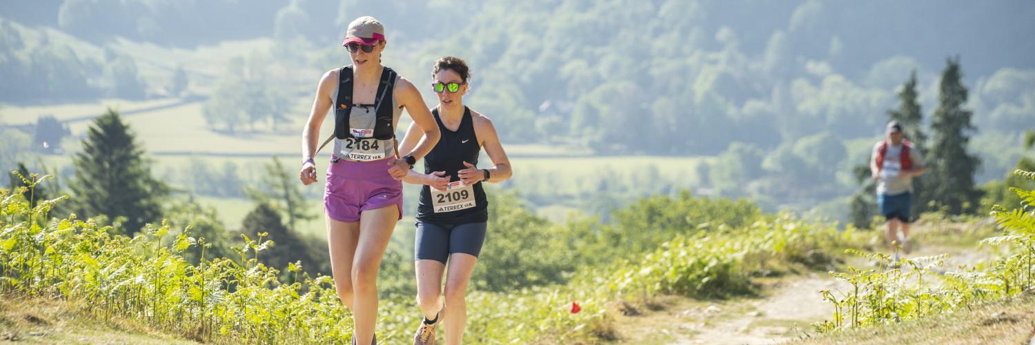 Runners participate in sporting events at Keswick Mountain Festival in Keswick, Lake District